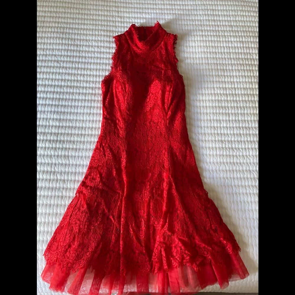 Aqua Red Mini Dress